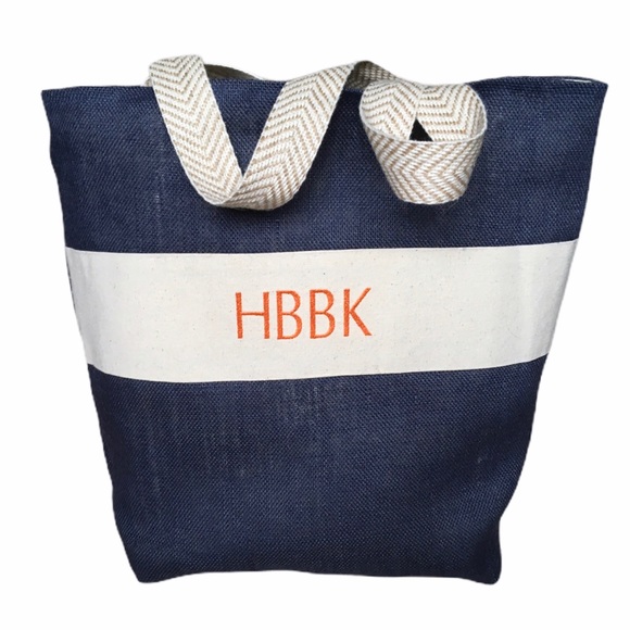 The Nantucket Tote in Navy with Yellow - Picture 2 of 4